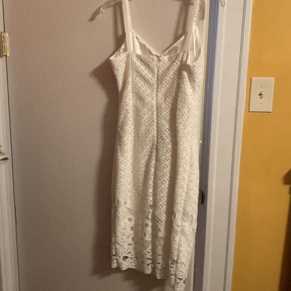 NWOT WHBM white eyelet lace sheath wedding or derby dress,white satin lining s4 - Picture 6 of 12